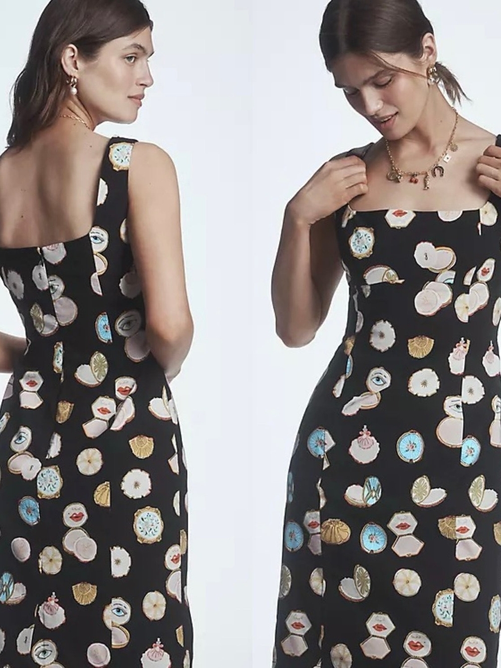 Maeve Fitted Square-Neck Mini Dress: Danielle Kroll Edition
